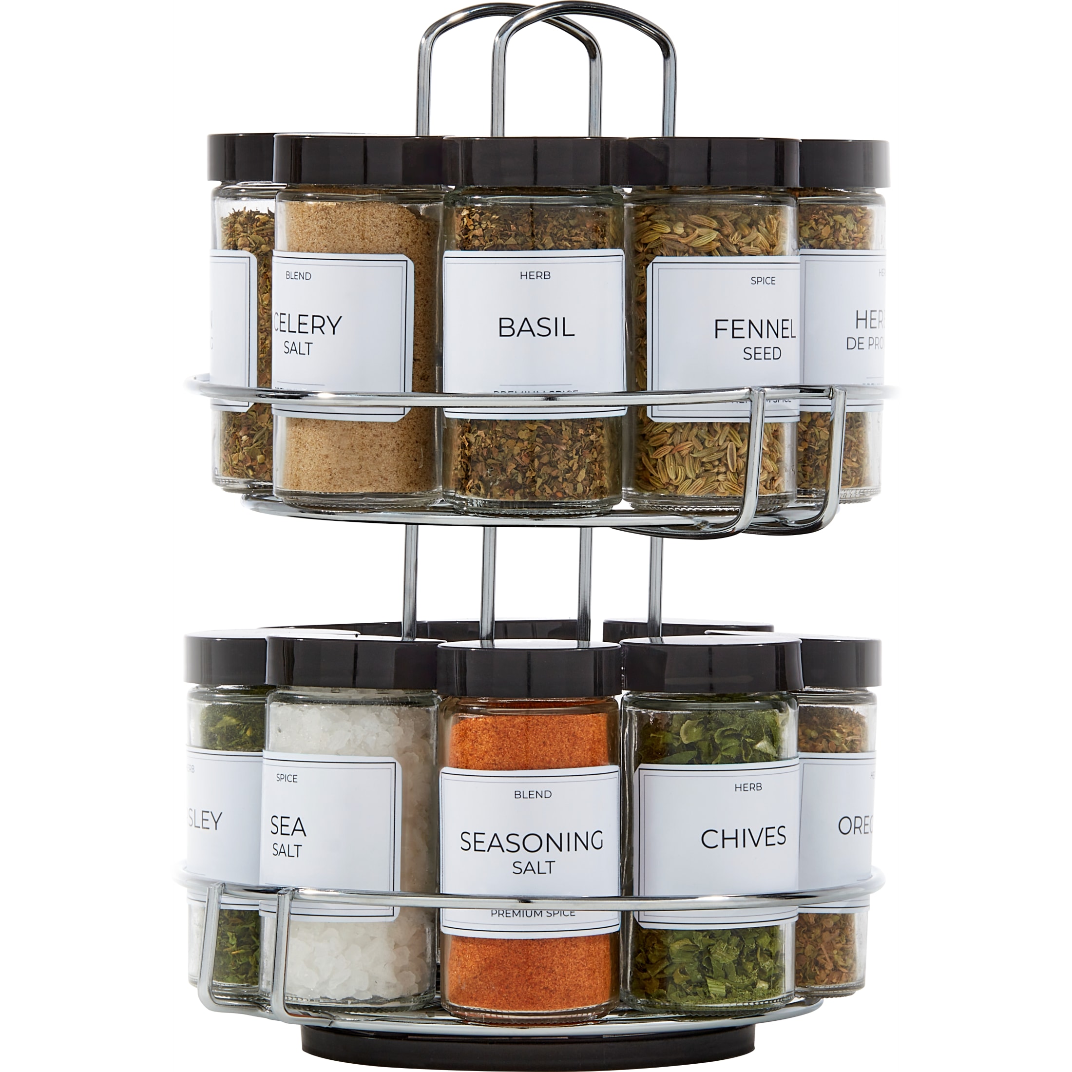 Kamenstein 16-Jar Revolving Spice Rack, Chrome, Pre-Filled photo 7