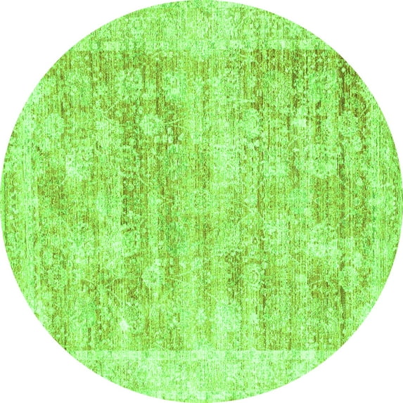 Ahgly Company Indoor Round Persian Green Traditional Area Rugs, 3' Round