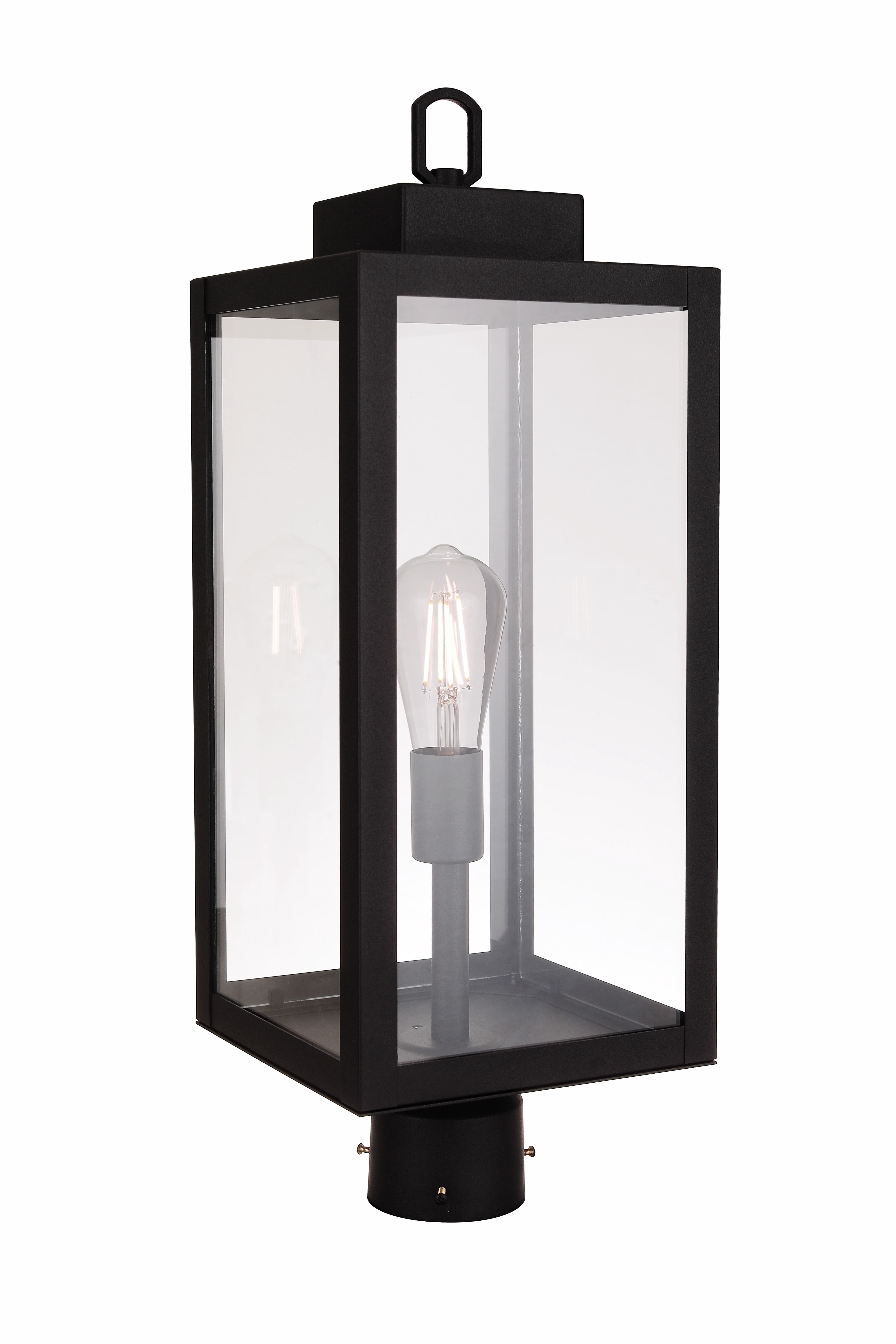 Craftmade - Marin 1 Light 23.25 in. Textured Black Finish Pole Mount Outdoor Post Mount with Clear Glass Shade