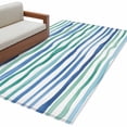 thumbnail image 2 of Rectangle Area Rug 4x6ft,Oceans Style Striped Washable Carpet Non-Slip Runner Accent Rugs Indoor Floor Mat for Bedroom Living Room Decor,Blue-green Geometric Line, 2 of 9