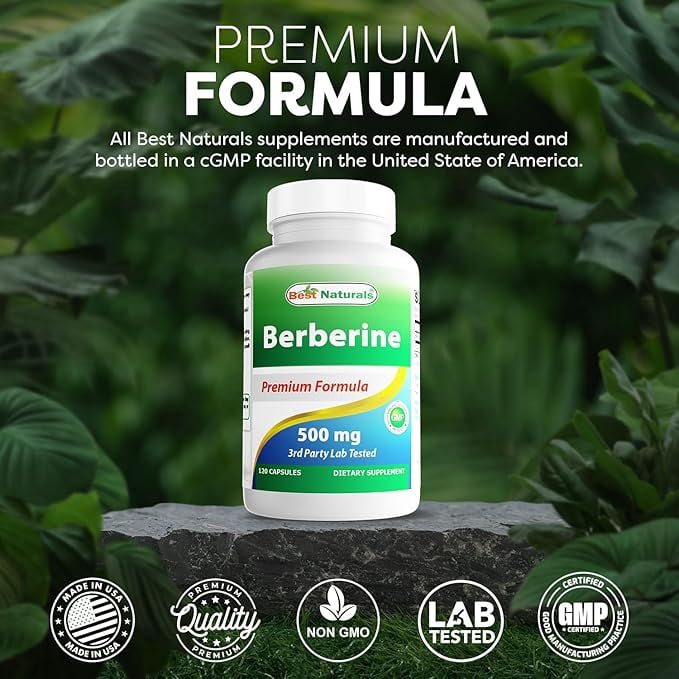 Best Naturals Berberine 500mg 120 Capsules | Supports Immune Function, Cardiovascular & Gastrointestinal Function