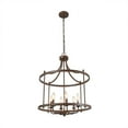thumbnail image 6 of LNC 6-Light Antique Rust Bronze Farmhouse Drum Chandelier,21.7"L x 21.7"W x 28.3"H, 6 of 11