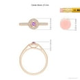 thumbnail image 5 of ANGARA Natural 0.06 Ct. Amethyst with Diamond Halo Ring in 14K Rose Gold for Women (Ring Size: 8.5), 5 of 9