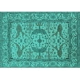 thumbnail image 1 of Ahgly Company Indoor Rectangle Oriental Turquoise Blue Industrial Area Rugs, 2' x 4', 1 of 4