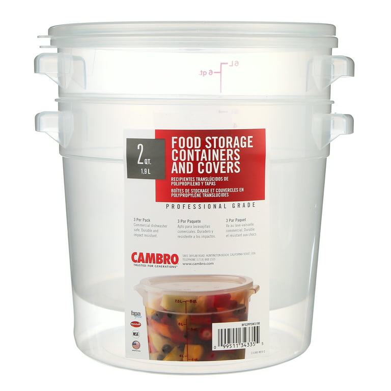 Cambro RFSCW12135 Camwear® Storage Container Round 12 Qt.