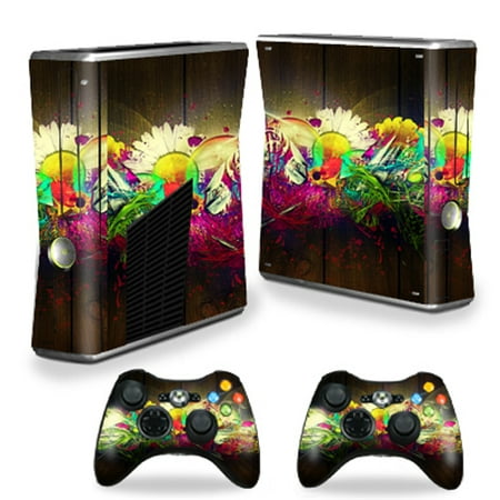- Mightyskins Protective Vinyl Skin Decal Cover for Microsoft Xbox 360 S Slim + 2 Controller skins wrap sticker skins 3D