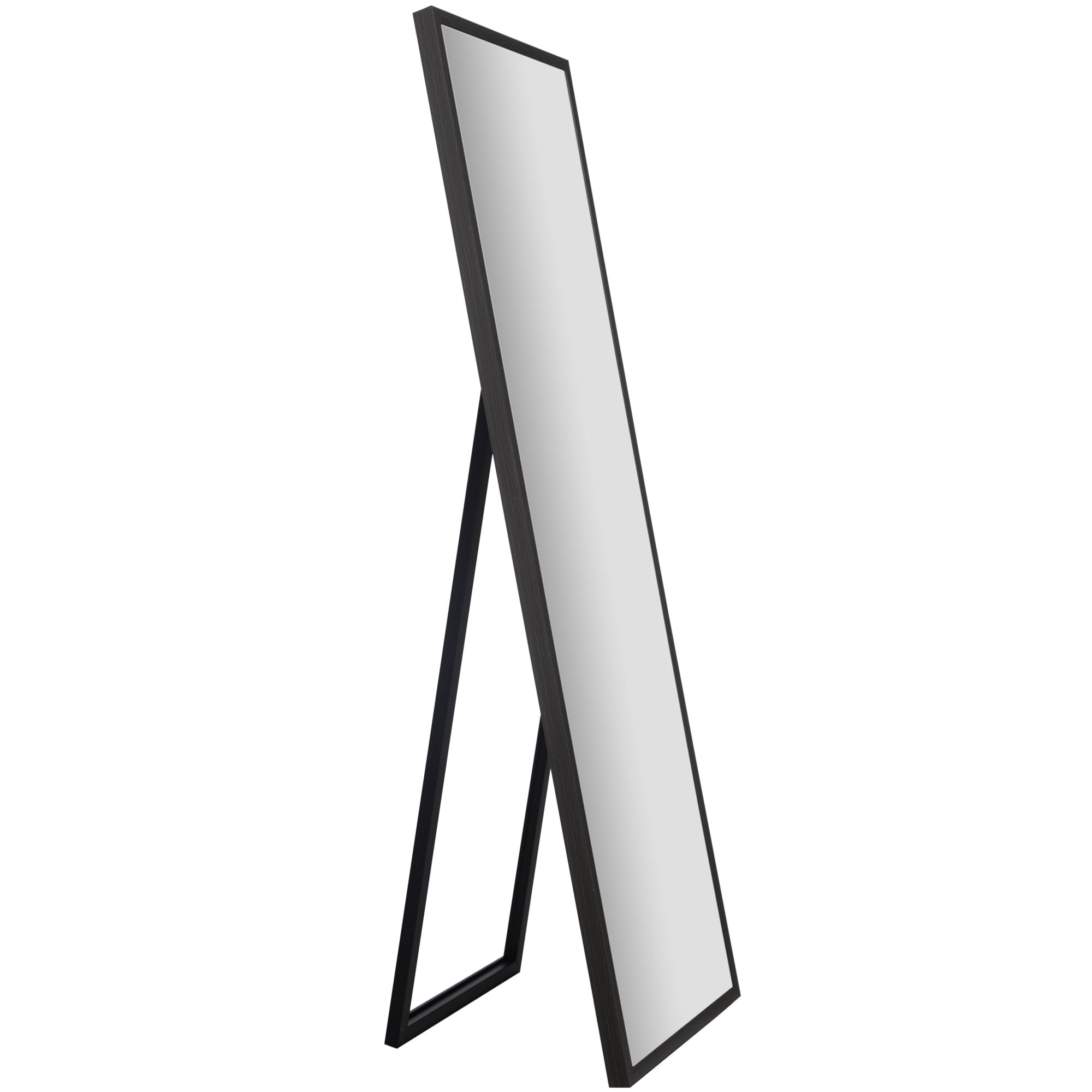 16" x 57" Grey Washed Full Length Floor Mirror with Adjustable Easel