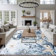 thumbnail image 3 of Ocean Crab Area Rugs 5x7 ft Blue Yellow Sea Star Shell Coral Gradient Blue Washable Rug Non Slip Indoor Carpet Absorbent Floor Mat for Living Room Bedroom Dining Room, 3 of 9