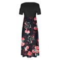thumbnail image 4 of SMihono Robe Maxi Bohème d'Été pour Femmes Grande Taille Décontractée Col en V Sans Manches Bandage Rayé Imprimé Ample Robe Longue de Plage, 4 of 4