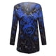 thumbnail image 4 of Blusa informal de manga larga con cuello en V y cremallera suelta con estampado floral para mujer Pompotops gfhjh5116, 4 of 6