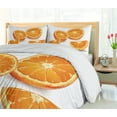 thumbnail image 5 of Ambesonne Nature Duvet Cover Sets, Citrus Orange Tangerine Art, 2-Queen, Marigold and White, 5 of 7