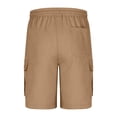 thumbnail image 4 of Sonxahe Teen Boy's Pull On Cargo Shorts Solid Summer Slim Fit Classic Athletic Shorts,Khaki, 4 of 7