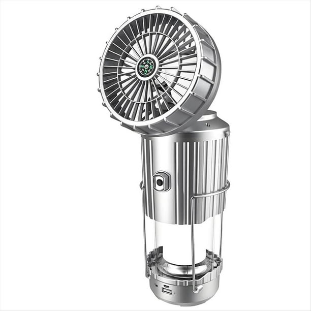 Ventilador Solar de Camping con Linterna, Plegable, con Energía Solar, Recargable por USB, Luces Colgantes de Emergencia para Tienda de Campaña Al Aire Libre.