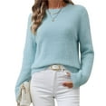 thumbnail image 1 of Suéter de Punto Suave para Mujer, Estilo Casual Elegante de Otoño. Azul S, 1 of 8