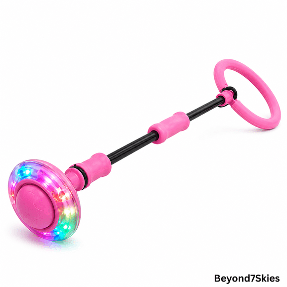 B7SKY Foldable Ankle Skip Ball Toy for Kids - Flashing Jump Rope Swing Ball with Colorful Light-Up Wheel, Active Play Exercise Toy for Indoor & Outdoor Fun