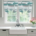 thumbnail image 4 of Blue Gray Stripes Balloon Curtains 63 Inch Length for Living Room/Bedroom, Watercolor Modern Abstract Minimalist Rod Pocket Privacy Door Curtains Decorative Tie Up Shade for Window 52"x63", 4 of 8