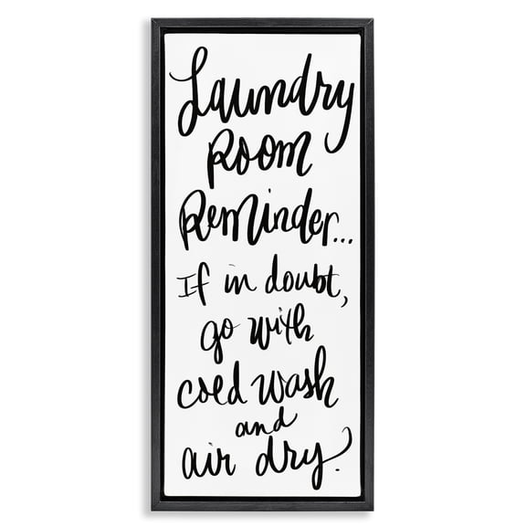 Stupell Industries Rustic Lodge If In Doubt Laundry Tip Black Floating Frame Canvas Art, 11 x 25, by SD Graphics Studio
