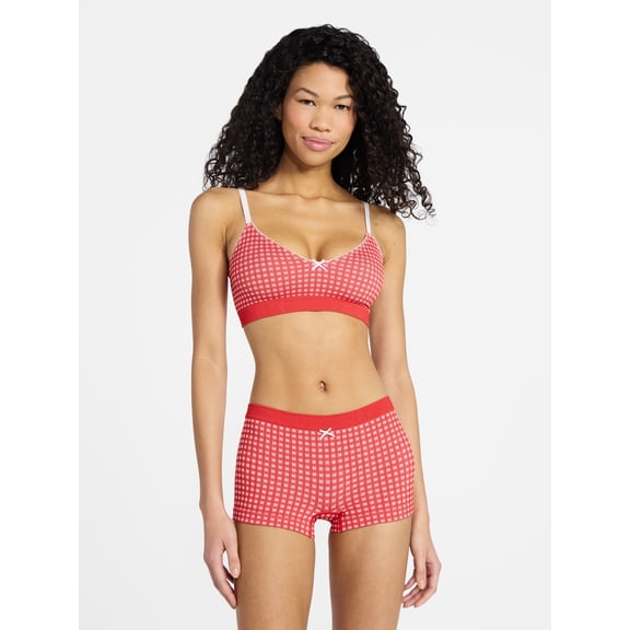 No Boundaries Seamless Triangle Bralette & Boyshort Set, 2-Piece, Women's XS-XXXL