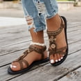 thumbnail image 6 of enyan Black Wedge Sandals Women's Platform Wedge Sandals Comfortable Open Toe Ankle Strap Summer Walking Sandals with Buckle,Brown,Size 6.5, 6 of 7