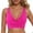Z01A Hot Pink, variant on Womens Push Up Bikini Top Sports Bra Racerback Swim Neck Bathing Suits Padded Crop Swimsuit Tops Silver L