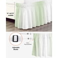 thumbnail image 3 of Light Green Ombre Wrap Around Bed Skirts for California King Bed 16" Drop,Bed Skirt with Adjustable Elastic Belt Dust Ruffle Bed Valance for Bedroom Hotel Modern Gradient Abstract Art Bed Frame Cover, 3 of 7