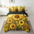 thumbnail image 2 of Homewish Abstrsct Chic Sunflower 7-Piece Twin Bedding Sets,Rustic Flower Floral Bedding Comforter Set,Yellow Flying Butterflues Sheet Sets For Girl Teens,Super Cozy Room Decor Reversible, 2 of 8