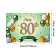 thumbnail image 6 of Green Backdrop Banner with Glittery Happy 80th Birthday Decoration Balloons Presents, Birthday Party Decorations Photography Props Backdrop Background, 6 of 7