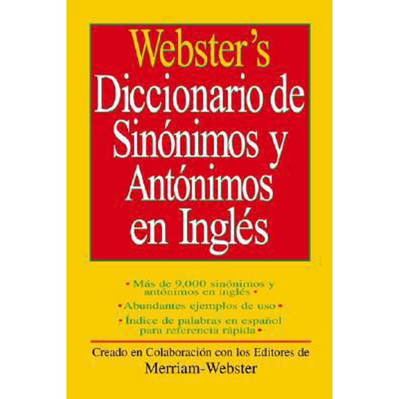 Pre-Owned Webster's Diccionario de Sinonimos y Antonimos En Ingles (Spanish Edition) (Paperback) 1596950447 9781596950443