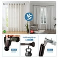 thumbnail image 4 of Urbanest Single Curtain Rod with 24 Clip Rings & Decorative Fluted Ball Finials – Classic Metal Window Drapery Rod Set, Heavy-Duty & Adjustable, 5/8" Diameter, 84" to 120", Oil-rubbed Bronze (ORB), 4 of 6