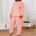 thumbnail image 4 of UAMVSH Plus Size Pajama Sets for Women 2 Piece Fleece Warm Sleepwear Soft Fuzzy Long Sleeve Oversized Hoodies and Pants Pj Sets, 4 of 6