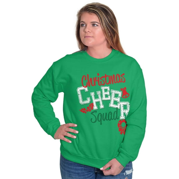 Festive Holiday Christmas Cheer Squad Women Plus Size Crewneck Sweatshirt Brisco Brands 5X