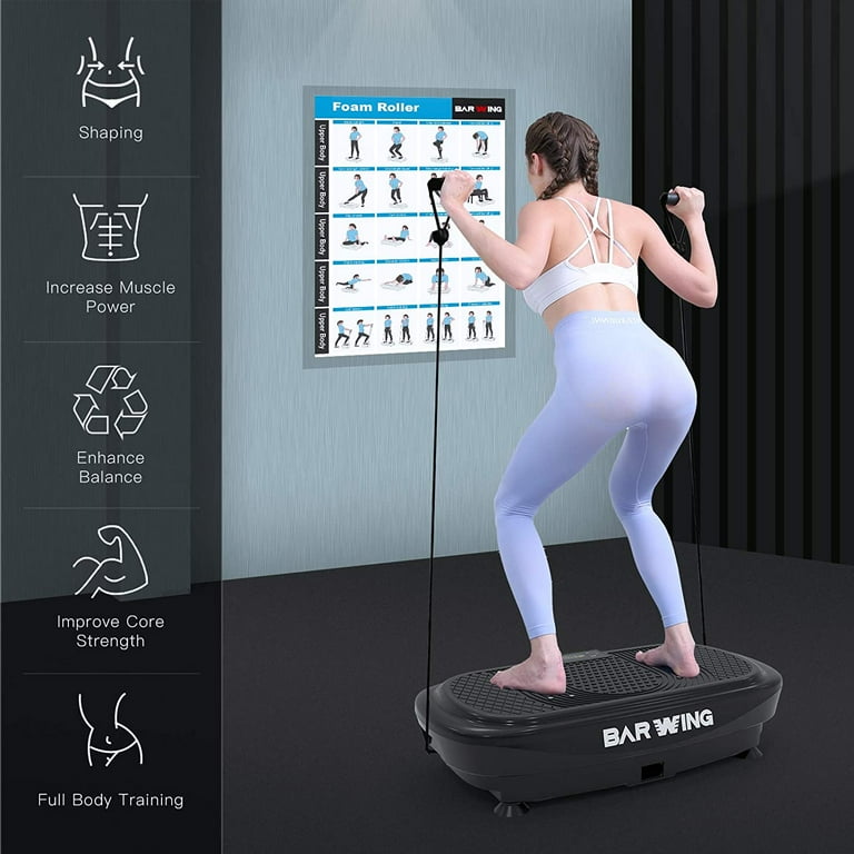 BARWING 4D Vibration Fitness Equipment Whole Body Vibrator Home Workout Machine with Resistance Bands Remote Walmart