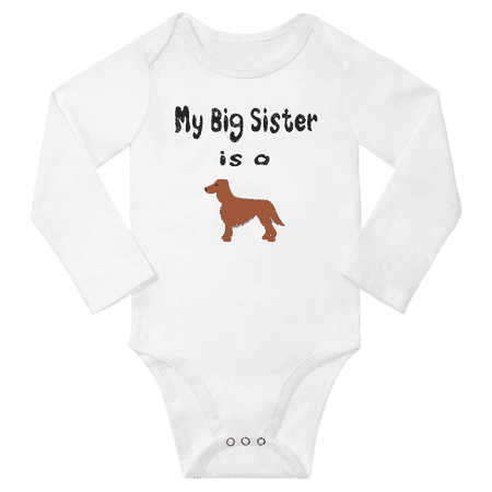 

My Big Sister is a Irish Setter Dog Funny Baby Long Sleeve Clothing Bodysuits (White 18-24M)