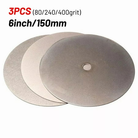 

3pcs 6 Grit80/240/400 Diamond Coated Wheel Lapping Disc Flat Lap Wheel PACK