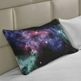 thumbnail image 2 of Outer Space Knitted Quilt Pillowcover, Stars and Dusty Gas Cloud in Planetary Cosmos Universe Print, Standard King Size Pillow Cover for Bedroom, 30" x 20", Purple Pink Navy, by Ambesonne, 2 of 2