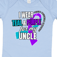 thumbnail image 4 of Inktastic Suicide Prevention I Wear Teal and Purple for My Uncle Boys or Girls Baby Bodysuit, 4 of 5