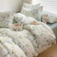 GEWUSH Ins Simple Flower Bed LinenTwin Full Queen King Size Bed Sheets