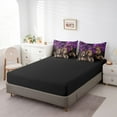 thumbnail image 4 of Lion Twin Comforter Set - 7 Pieces Reversible Comforters Twin Size Bed Set Bed in a Bag with Comforter,Purple Rose Sheets,Pillowcases & Shams,African Animals Flowers Floral Bedding Sets, 4 of 5