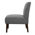 thumbnail image 6 of Gray Modern Accent Chair, Armless Lounge Chair with Tufted Upholstery & Wood Legs, Fabric Side Chair for Living Room, Bedroom, Makeup Vanity, Patio, Pin Back Design, 6 of 7