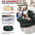 thumbnail image 2 of Aukfa 81.1" Oversized Cloud Couch Sleeper Sofa with Round Chaise Lounge, Modern Chenille Upholstered Boneless Sofa with Memory Foam and 14 Pillows, Emerald, 2 of 8