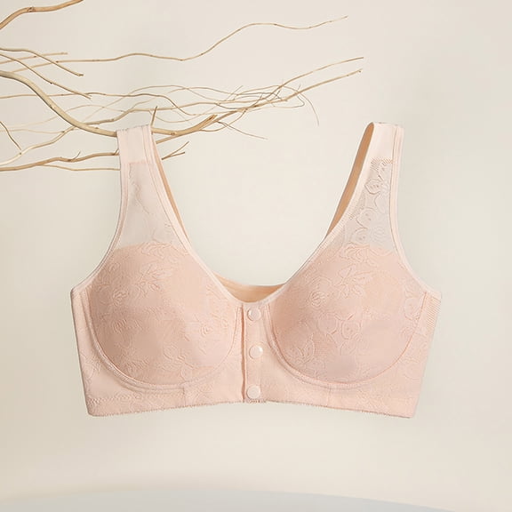 Women Push up Breathable Front Closure Bras Full Support No Underwire Plus Size Everyday Bralettes New Plus Size Bras for Women Wireless Red S