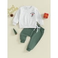 thumbnail image 2 of CIYCuIT Toddler Baby Boys 2Pcs Christmas Outfits Long Sleeve Letter Truck Pattern Sweatshirt + Long Pants Sets Infant Fall Casual Clothes 0-3 Years, 2 of 9