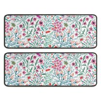 Kitchen Rugs Sets Of 2,Pioneer Flower Floral Print Pattern Anti Fatigue Kitchen Mat Rugs Non Slip Washable,Decorative Kitchen Floor Mats for Kitchen,Sink,Laundry,17"x47" 17"x47"