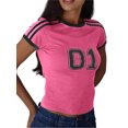 thumbnail image 5 of Women Summer Crop Tops Letter Print Short Sleeve Slim T Shirt, 5 of 5