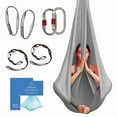 thumbnail image 1 of Aum Active Aerial Silk Yoga Hammock & Swing for Home, Inversion Exercises, Starter Kit for All Levels - Durable with Extension Straps, Carabiners, and Pose Guide, 1 of 4