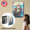 thumbnail image 2 of POCHAR Picture Hidden In-Wall Safe with Key Lock - Heavy-Duty Steel Lockable Wall Safe Box for Jewelry, Cash, and Documents (Sailing), 2 of 9