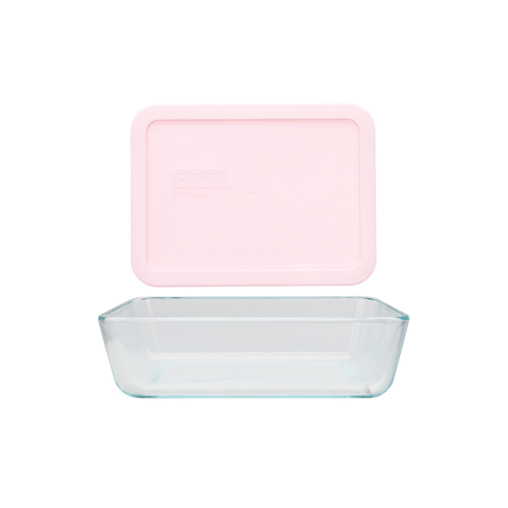 Pyrex 7210 3-Cup Glass Storage Dish & 7210-PC Loring Pink Lid - Made in USA