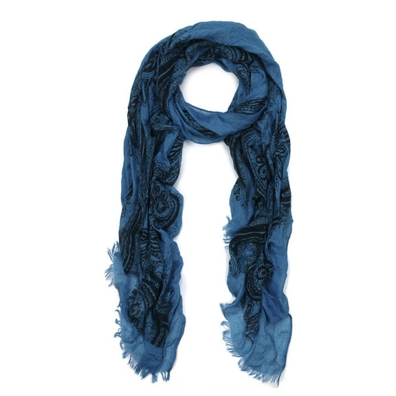 Premium Viscose Vintage Paisley Print Frayed End Scarf