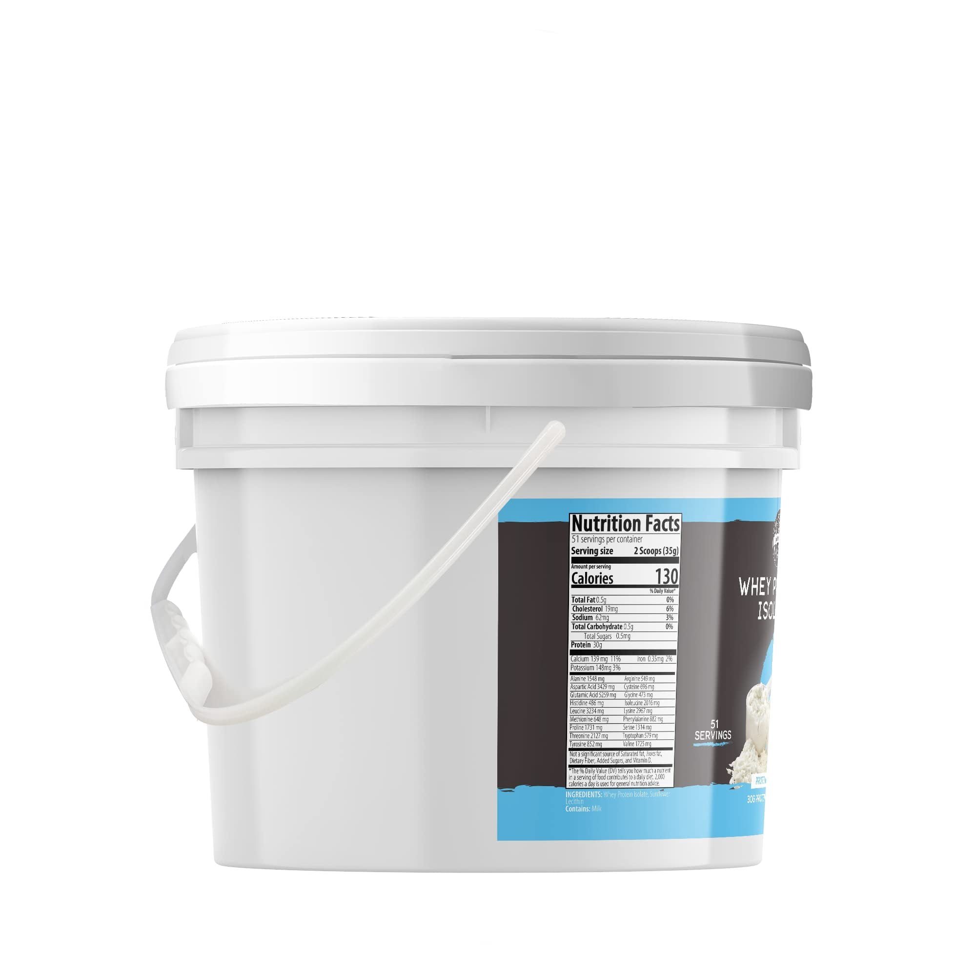 BIRCH & MEADOW 1 Gallon of Whey Protein Isolate Powder, Workout Supplement, Unflavored