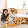 thumbnail image 2 of Simulation White Tiger Jaguar Doll 120 cm Lifelike Tiger & Leopard Plush Toys Soft Wild Animals Children Kids Birthday Giftswhite tiger60cm Deng Xun unisex, 2 of 2